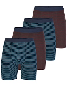 Bigdude 4 Pack Stripe All Over Print Boxer Shorts Mixed